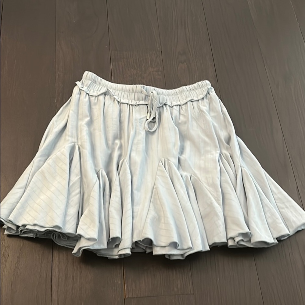light blue mini skirt